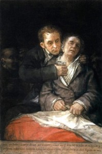 Goya being treated by his doctor, 1820