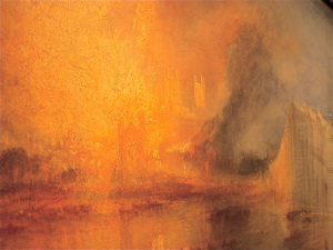 Detail, Turner, The Burning of the Houses of Lords and Commons,  (Philadelphia Museum) Photo: Wayne Stratz