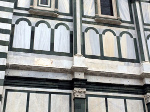 The cleaned walls of the Florence Baptistry