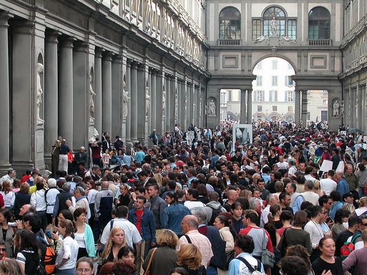 crowds in Florence